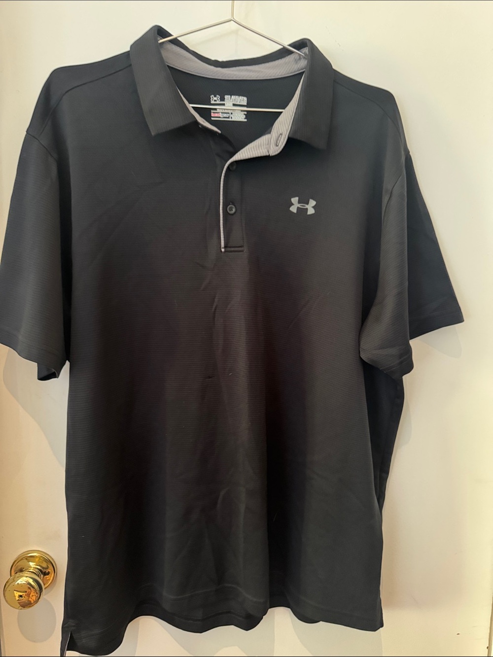 Under Armour Men’s Black Polo with Gray Trim